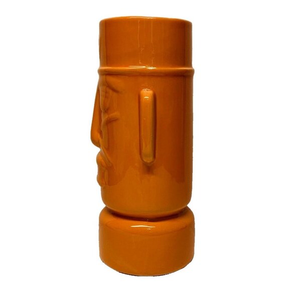 Tiki Mug Light Orange Unbranded 7" x 2.5" EUC - Picture 5 of 7